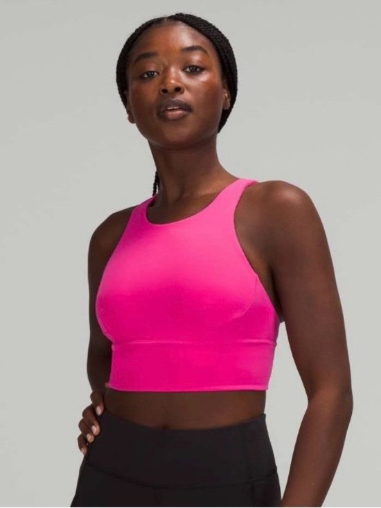 lululemon athletica Tops - Lululemon Wunder Train Long-Line Bra Medium Support C/D Cups
Sonic Pink Yoga Bra